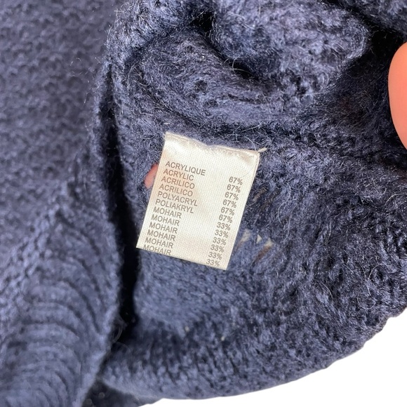 Sweewë Paris Navy Blue Mohair Blend Textured Knit Sweater S/M - Picture 5 of 7